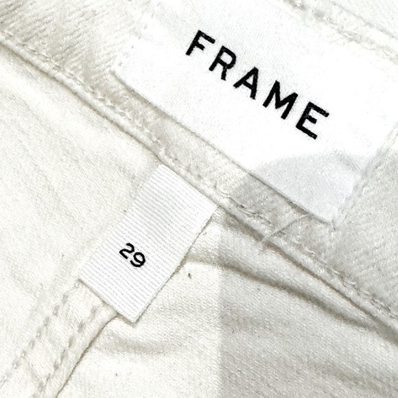 👖🤍 FRAME Le Sylvie Slender Straight Jeans | Off-White Ecru | Sz 29 #preppyvibes - Picture 4 of 8